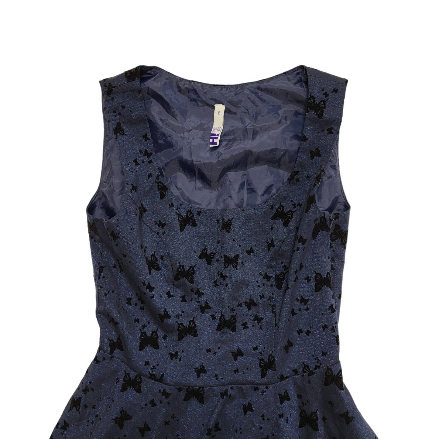 Henry Holland Y2K Blue Butterfly Skater Party Dress UK Size 10