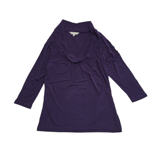 L.K.Bennett Vintage Y2K Purple 3/4 Sleeve Cowl Neck Top Womens UK S