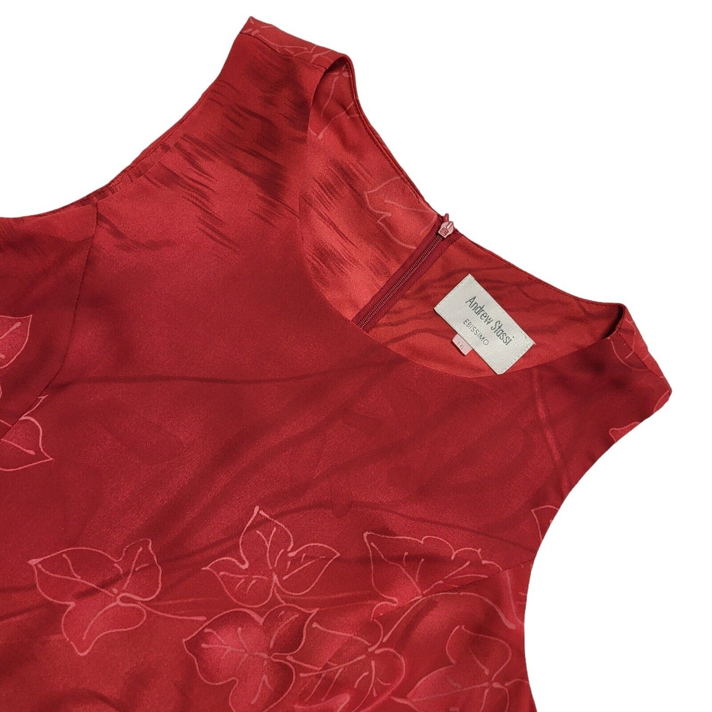 Andrew Stassi Vintage 90s Red Dress Uk Women's Size 16 W34