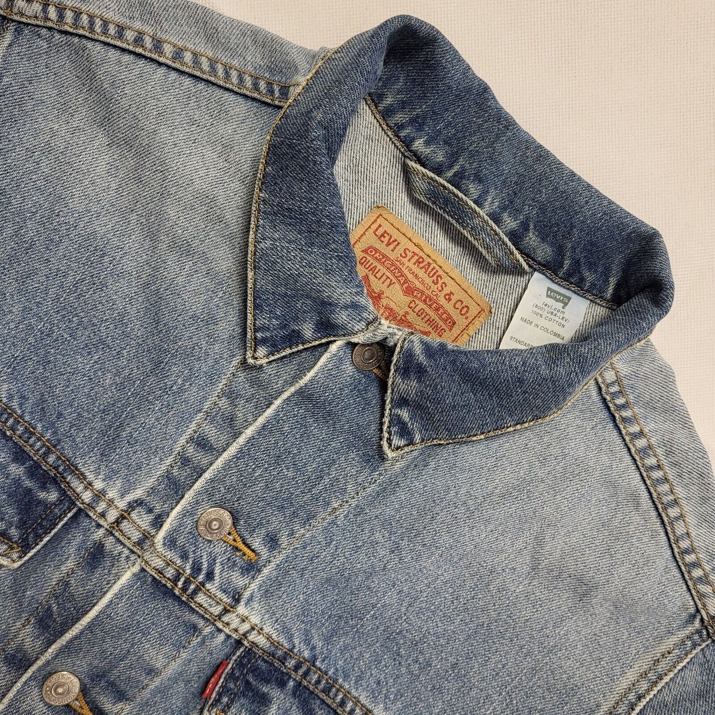 Levi's Vintage 90's Blue Button Up Collared Denim Jacket Men's UK Size M