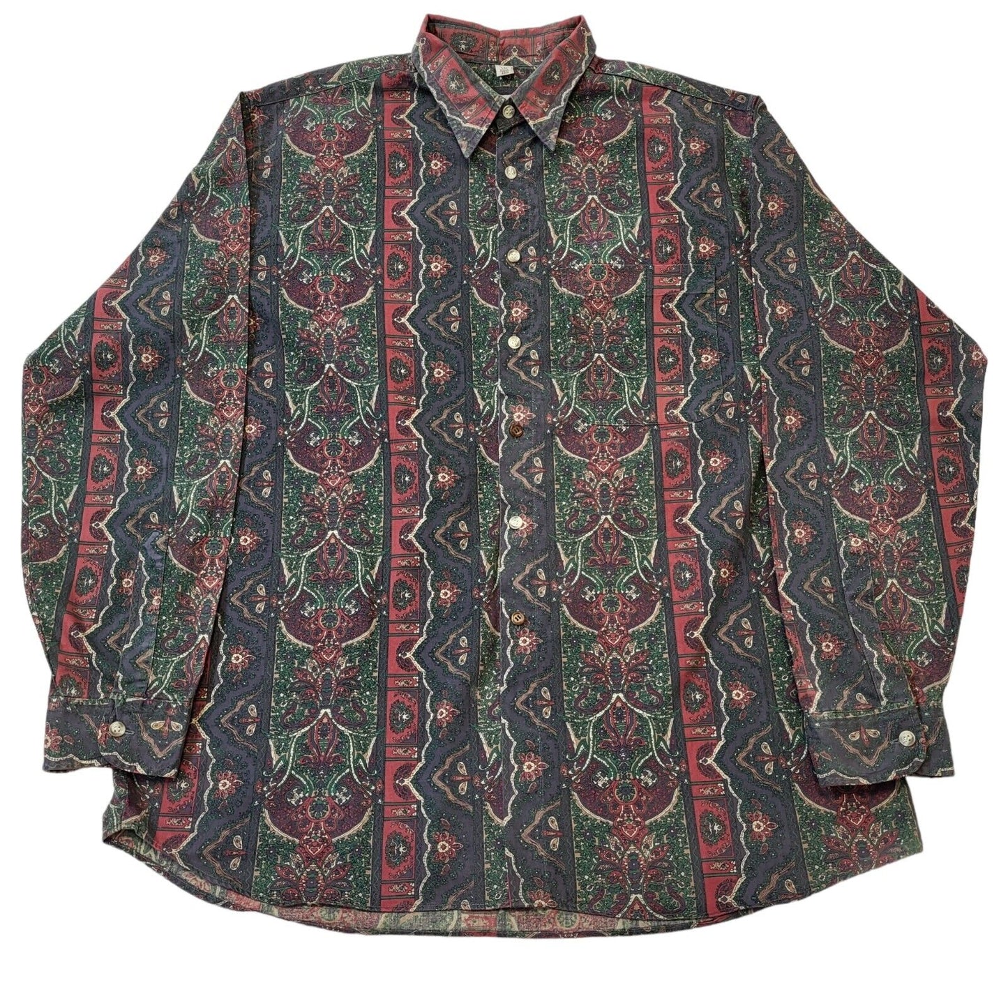 Angelo Litrico 90s Vintage Retro Abstract Long Sleeve Shirt Men's Size M