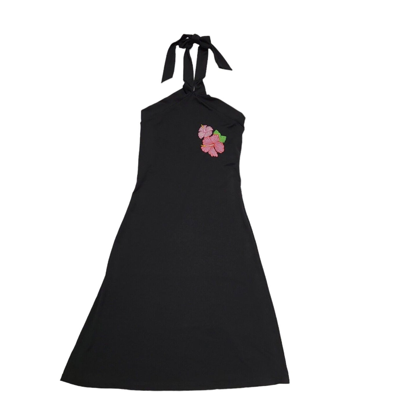 Moda Accion Black Y2k Sleeveless Halter A-Line Dress Uk Women's Size M