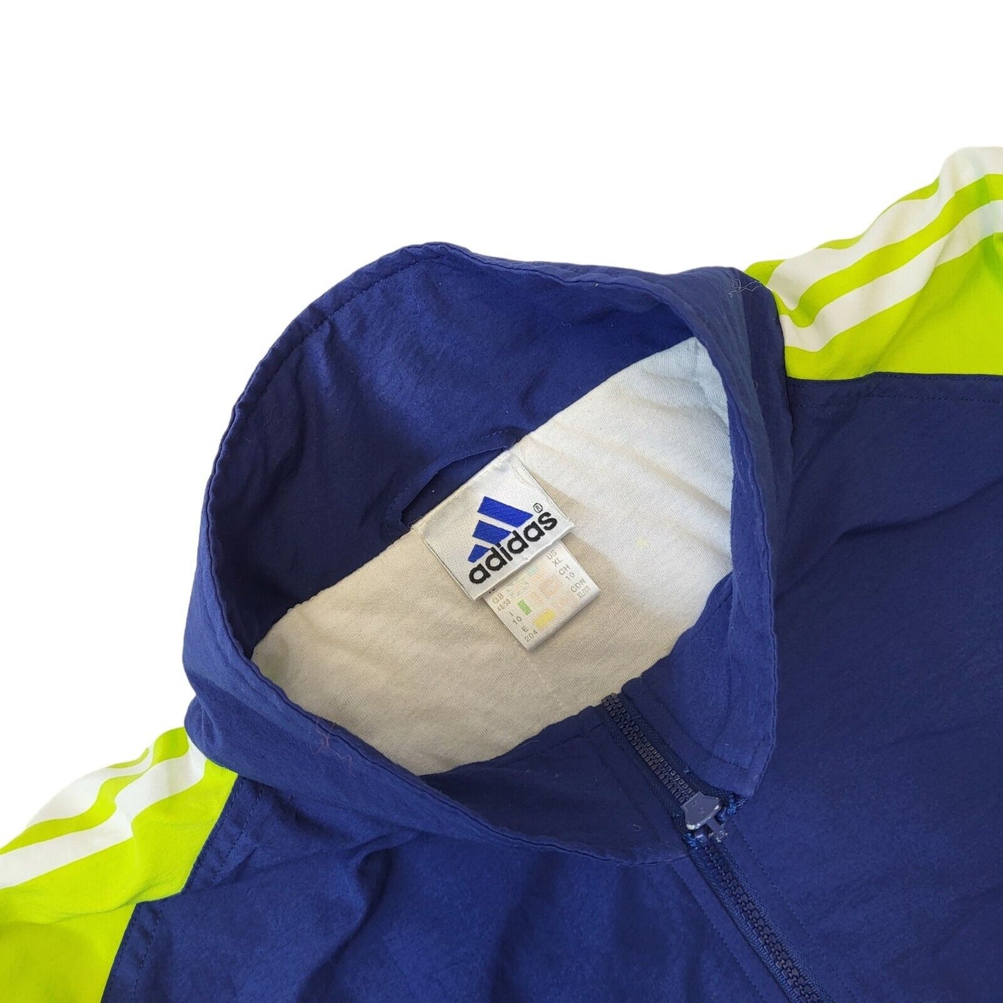 Adidas 90s Vintage Navy Blue Windbreaker Full Zip Jacket Men's Size XL