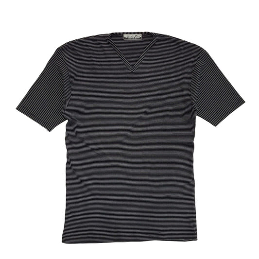 London Boys Vintage 90s Black & White Striped Short Sleeve T-Shirt Mens Size M