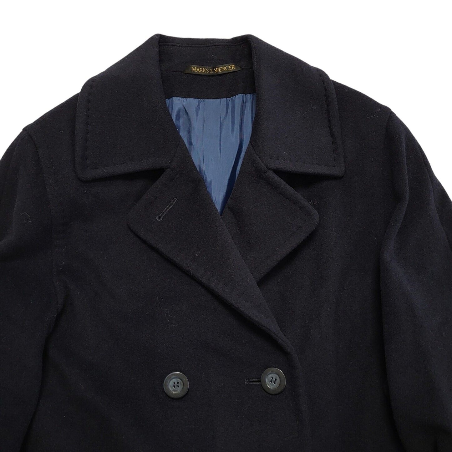 Marks & Spencer Vintage 90s Blue Button Rain Coat Women's Size 16