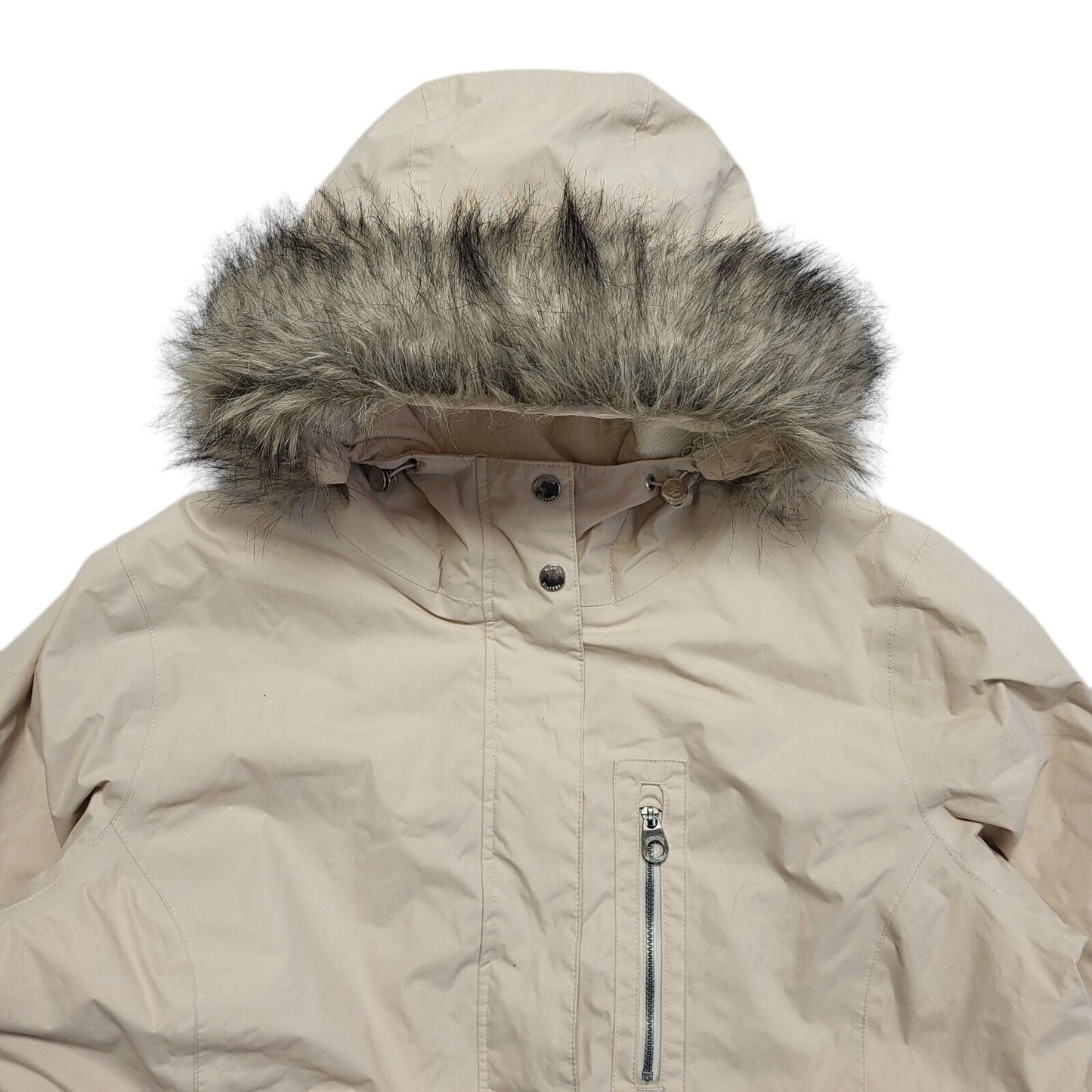 Regatta Hydrafort Beige Zip & Snap Hooded Coat Uk Women's Size 18