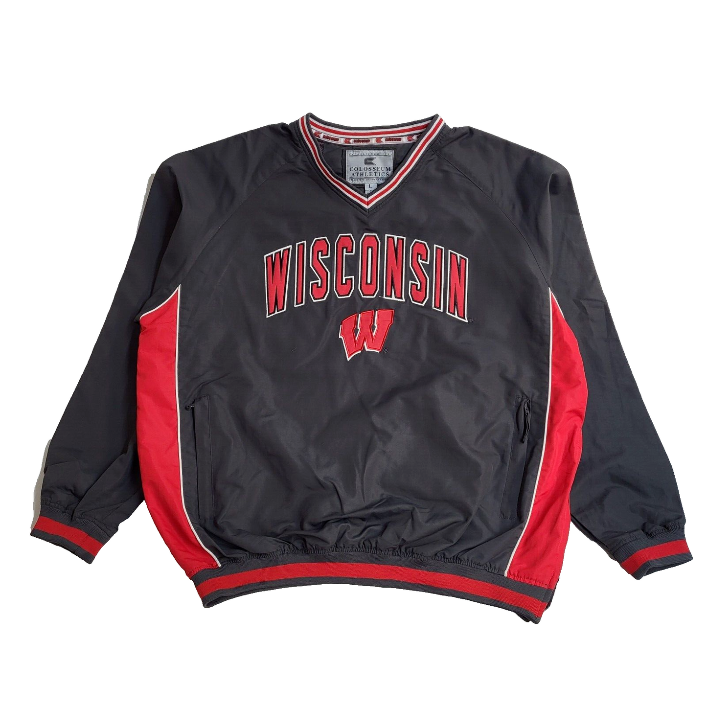 Colosseum Athletics Grey Wisconsin Vintage 90's Sweatshirt UK Men's Size L