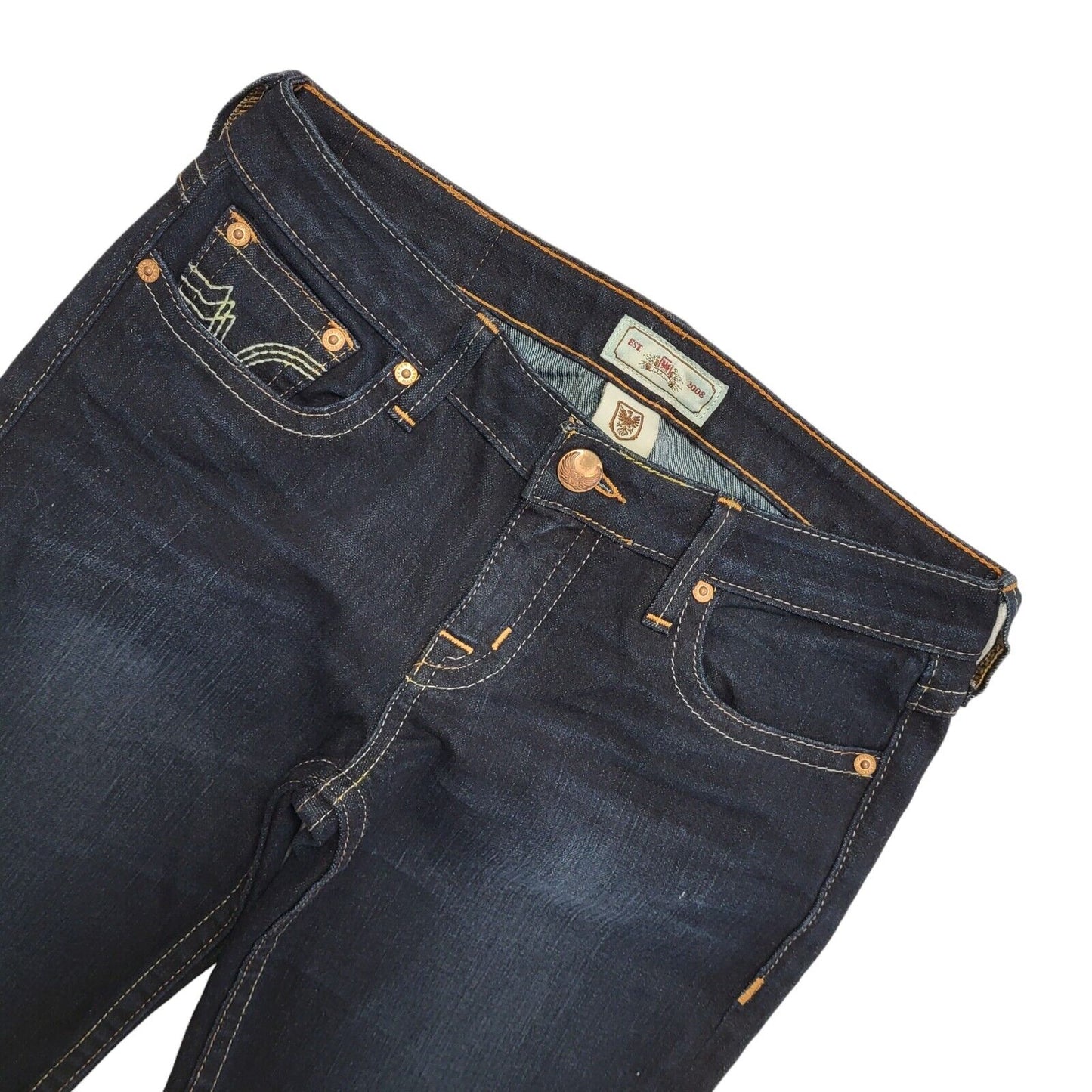 PRVCY Vintage 90s Dark Blue Bootcut Denim Jeans Women's Size 10 W29 L34