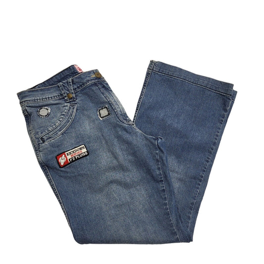 Joe Browns Vintage Y2k Dark Blue Flared Denim Jeans Women's Size 16 W34 L31