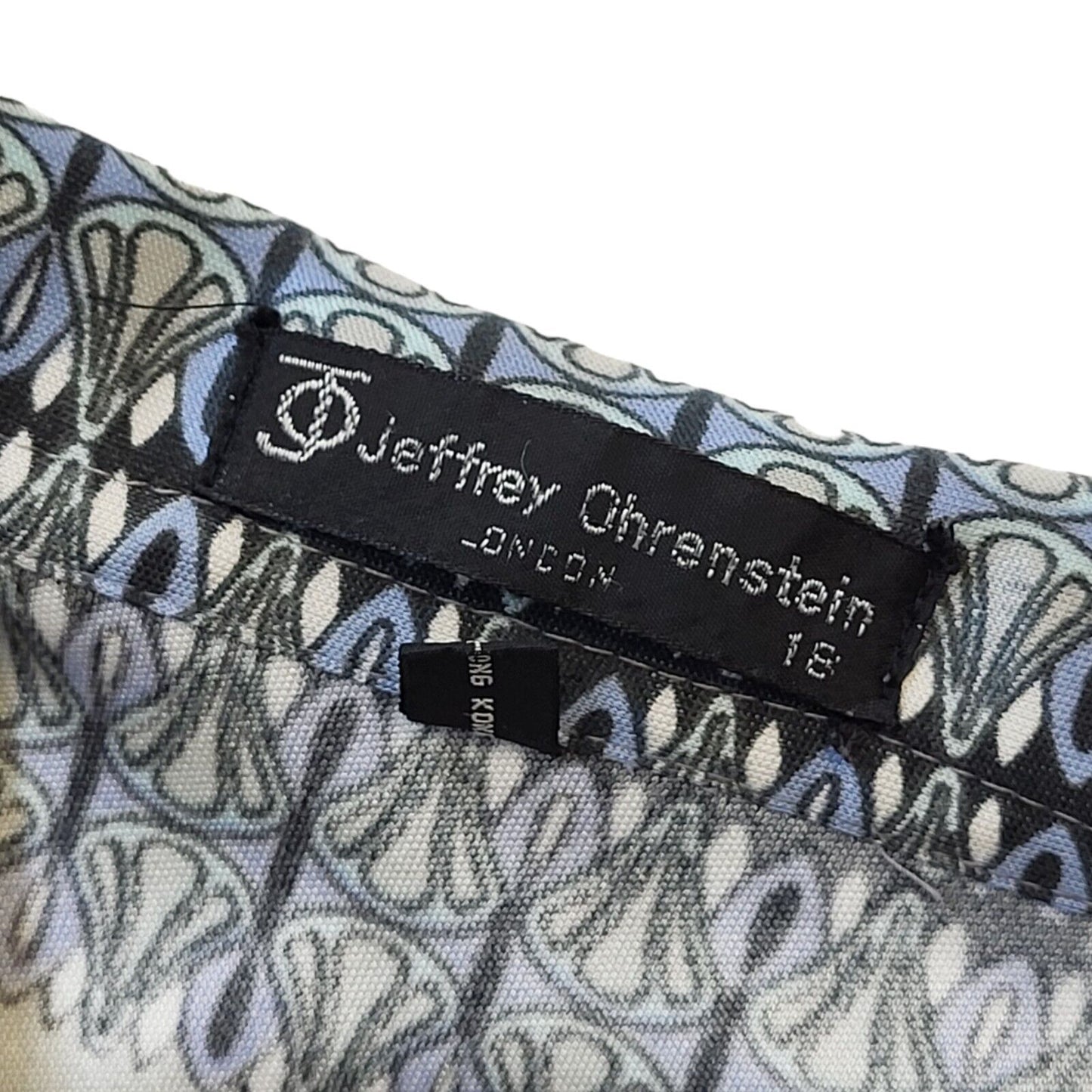 Jeffery Ohrenstein Vintage 70s Grey Patterned Blouse Women's Size 18