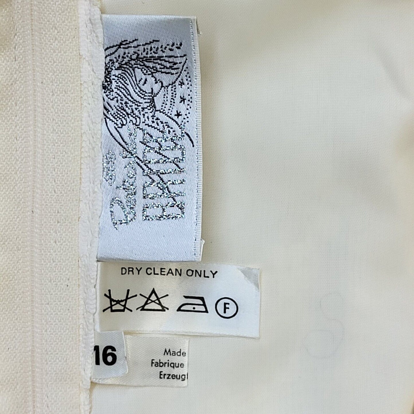 Berkertex 70s Vintage Cream 2 Piece Lace Dress & Jacket Women's Size 16