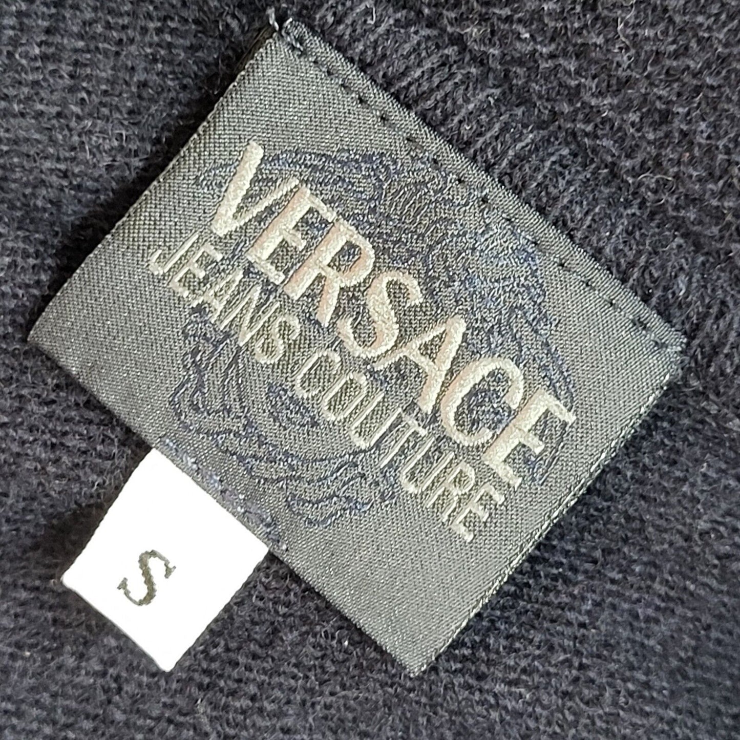 Versace Vintage 90's Navy Blue Wool Jumper UK Men's Size Small