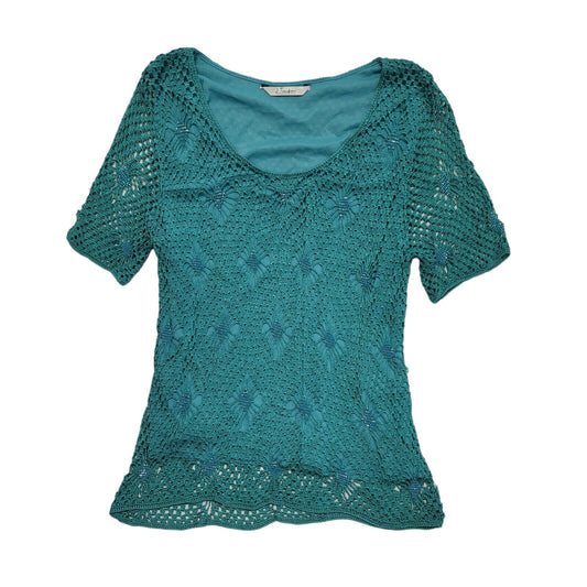J.Taylor Vintage 90's Green Sequin Lined Top Womens UK Size 16