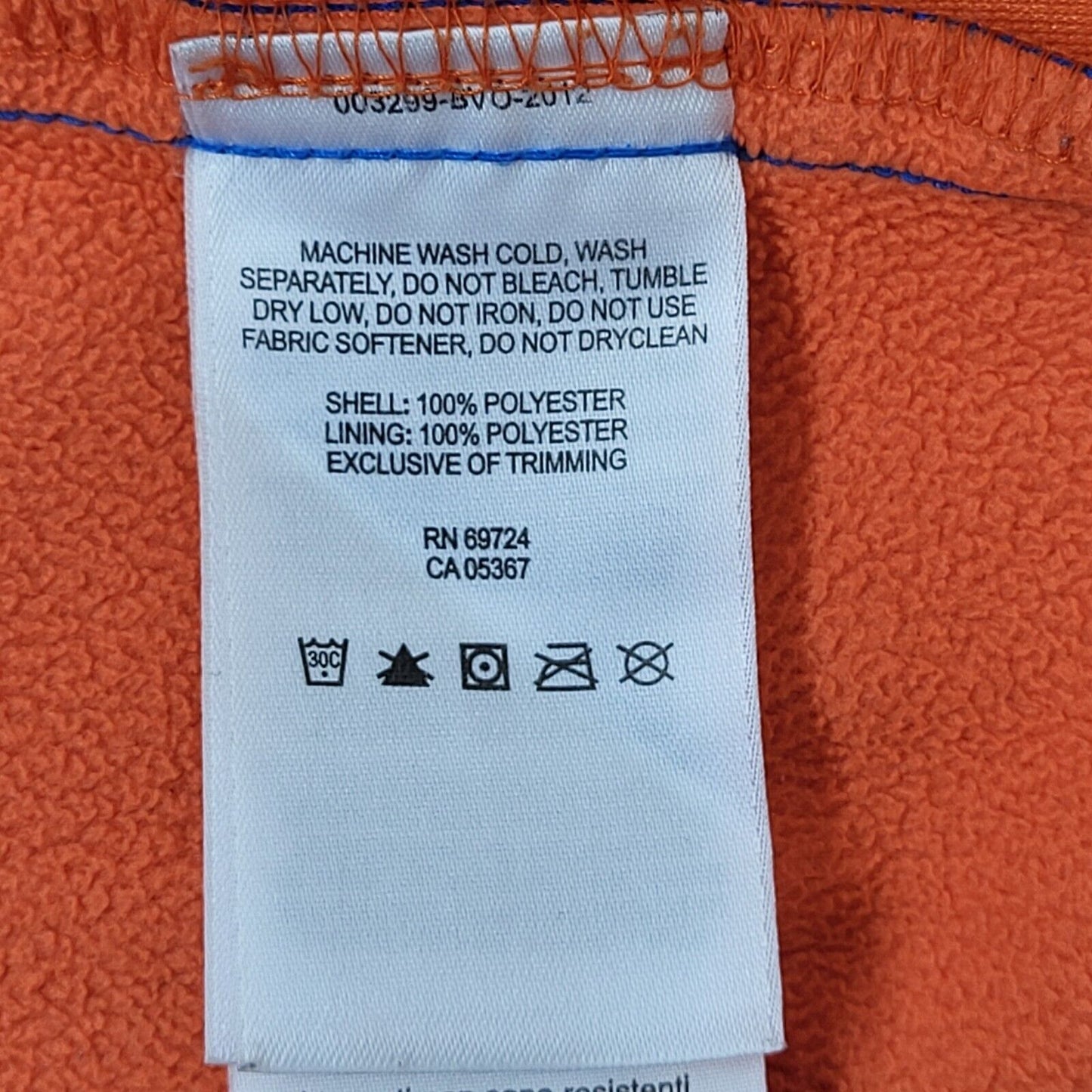 Columbia Blue & Orange Fleece Lined Hooded Jacket Women's Size Large