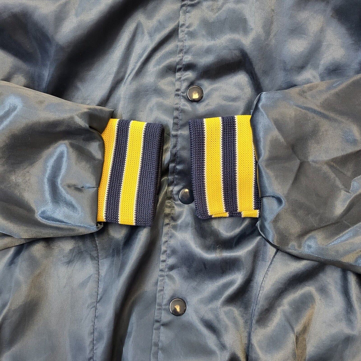 Aristo Jac Vintage 90s Navy Snap Fasten Bomber Jacket Men's Size Large