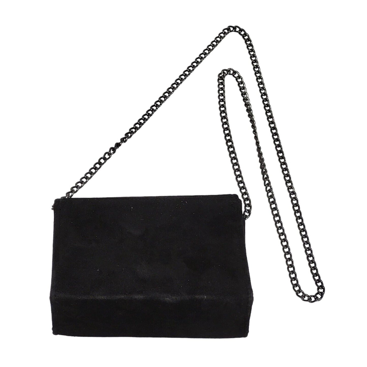 Dunn Black Clasp Faux Suede Gem Micro Hand Bag Uk Women's Size 6" x 5"