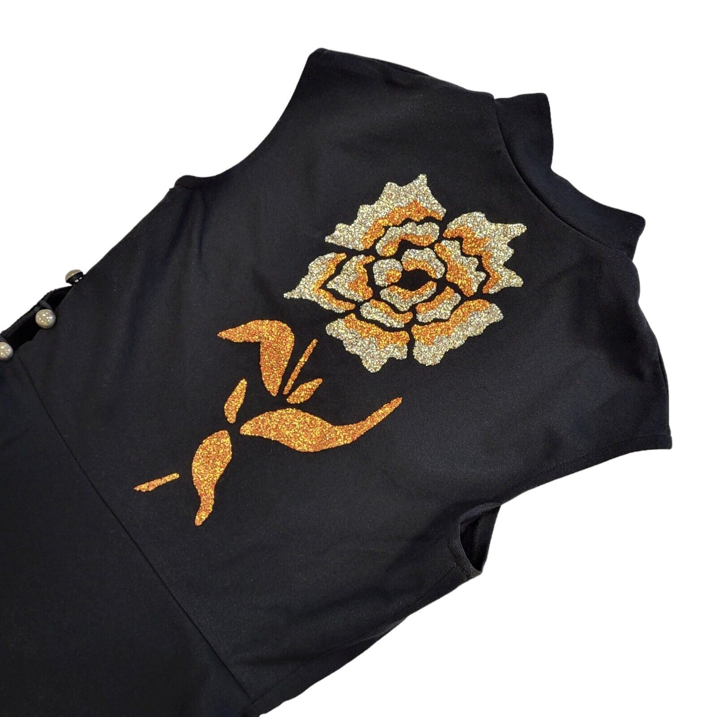 Vintage 60s Black Sleeveless Evening Dress Women's Size 8