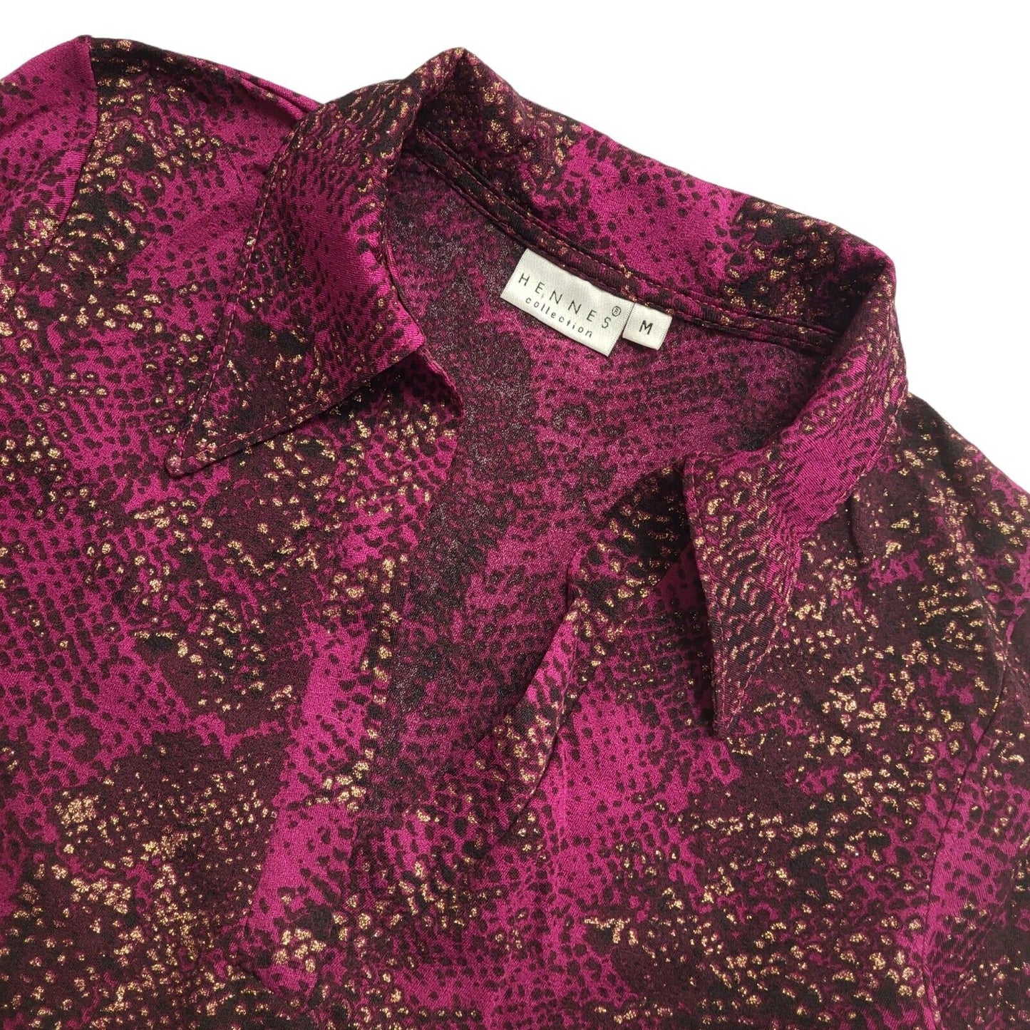 Hennes 90s Vintage Purple Long Sleeve Blouse Uk Women's Size Medium