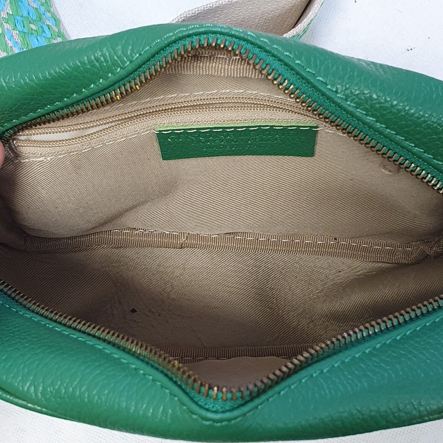 Borse In Pelle Green Leather Cross Body Shoulder Bag 9" x 6"