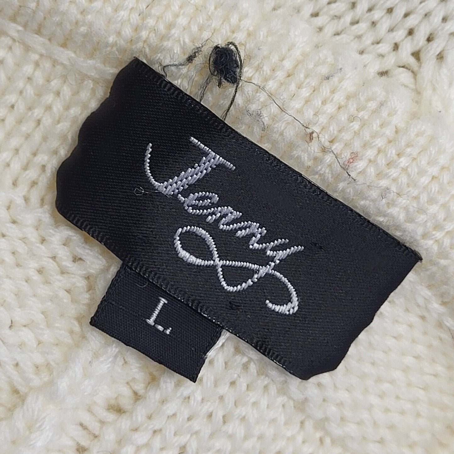 Jenny 80s Vintage Cream & Brown Button Cardigan Uk Women's Size Large