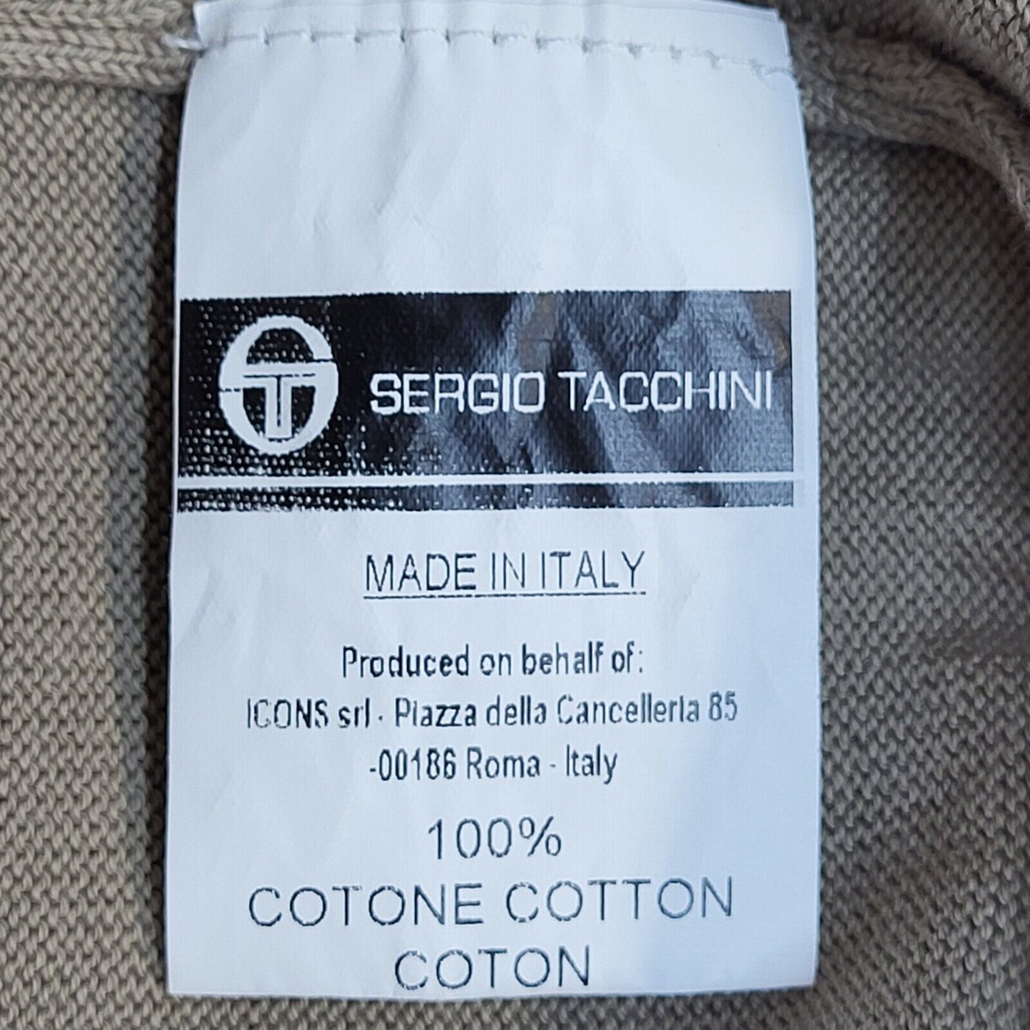 Sergio Tacchini Vintage 90's Beige Jumper UK Men's Size Small