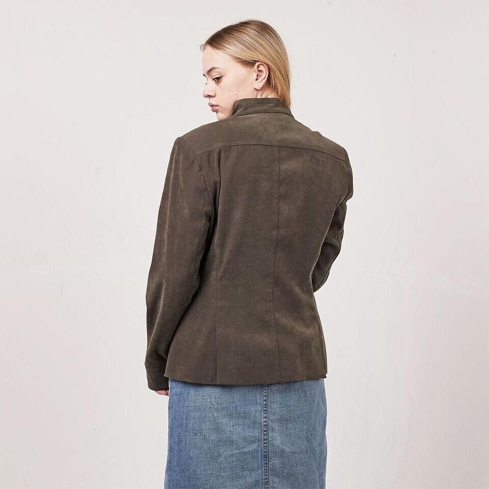 Yen London Vintage 90's Green Button Front Jacket Womens UK Size 10