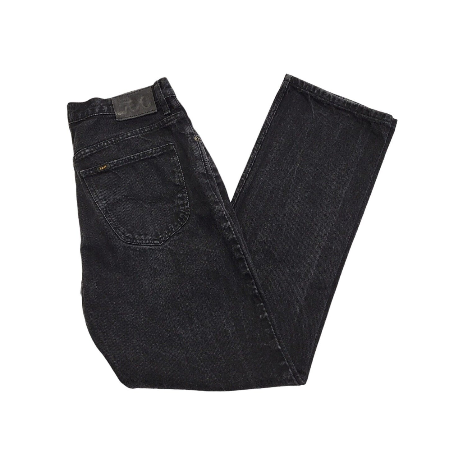 Lee Brooklyn Black Straight Denim Jeans Uk Women's Size 16 W34 L34