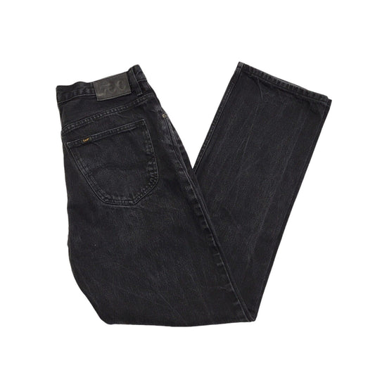 Lee Brooklyn Black Straight Denim Jeans Uk Women's Size 16 W34 L34