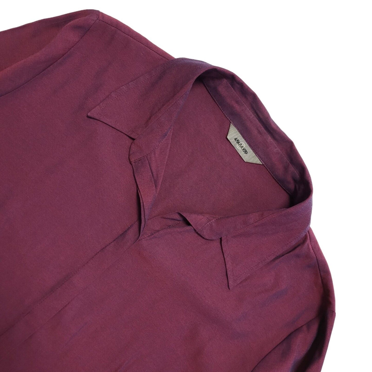 Amaranto Vintage 90's Purple Metallic 3/4 Length Sleeve Shirt Women's UK Size 18