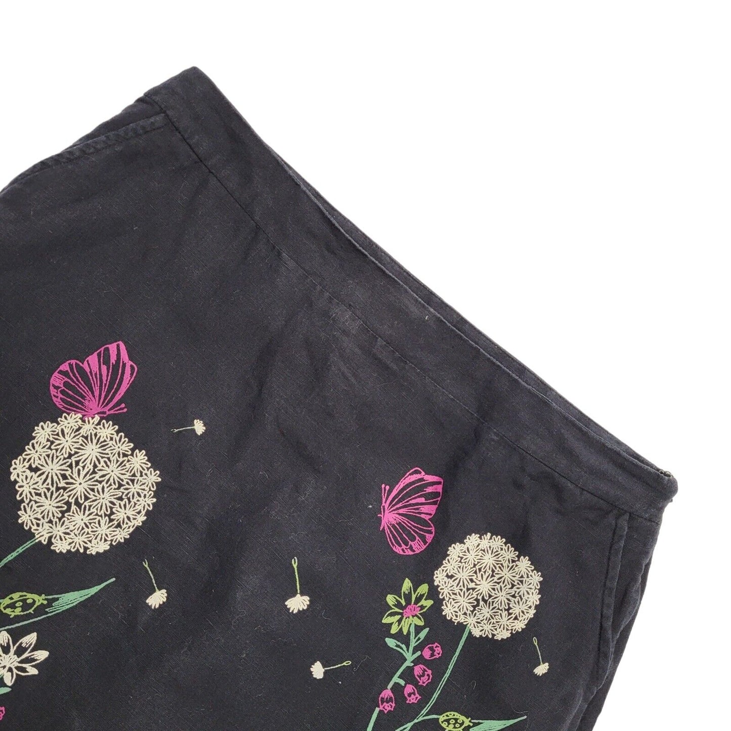 Vintage 80's Black & Pink Paisley Velvet Maxi Skirt Women's Size 12 W30