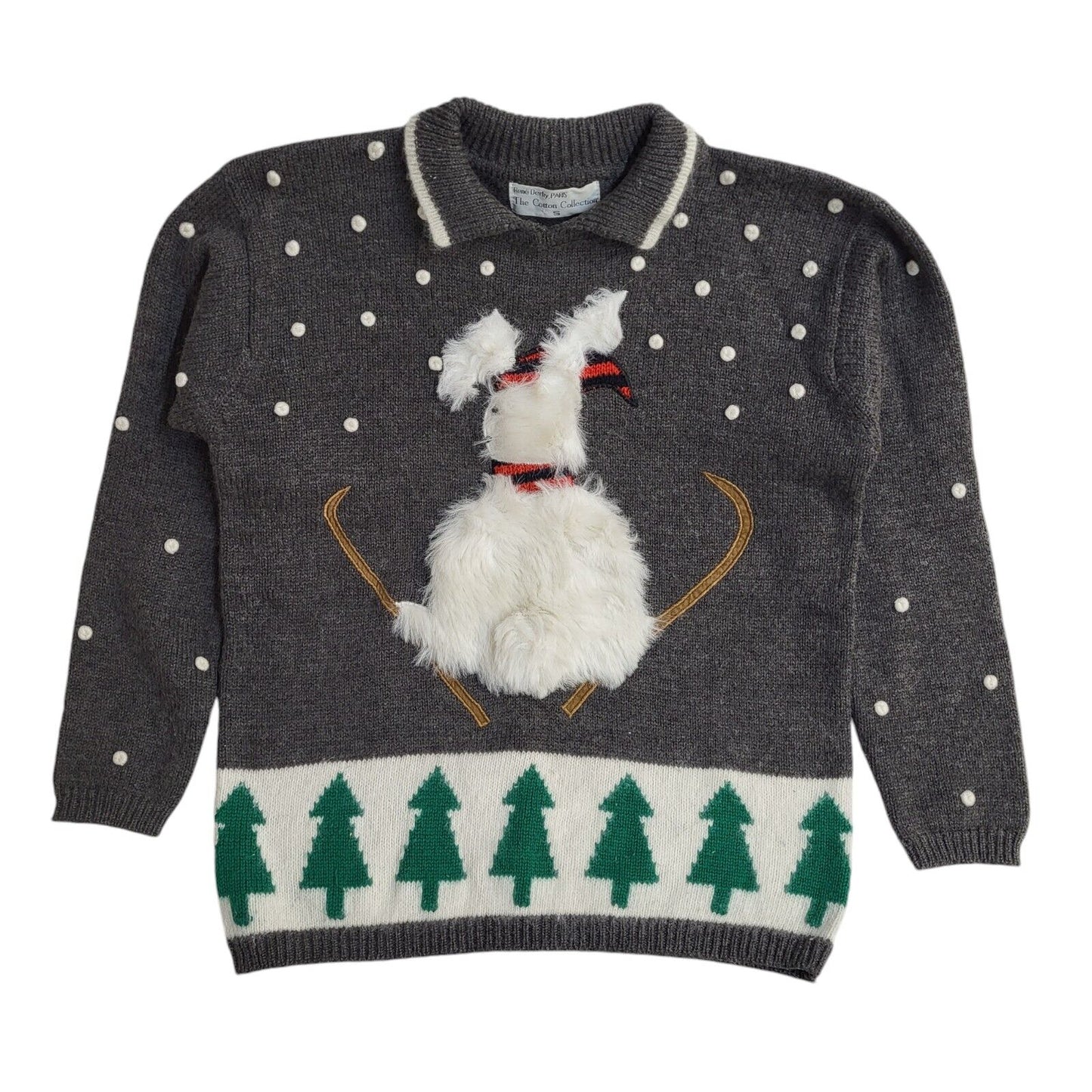 Rene Derhy Paris Grey 90s Xmas Jumper UK Women's Size S