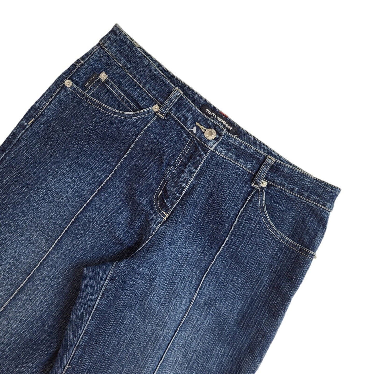 Tom Tailor 90s Angie Dark Blue Bootcut Denim Jeans Uk Women's Size 12 W30 L31