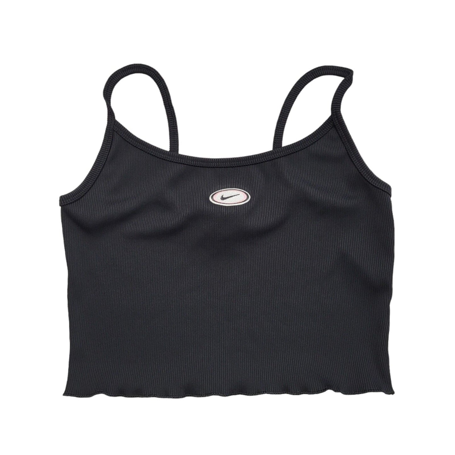 Nike Black Vintage Y2K Cropped Strap Vest Top Womens UK Size S