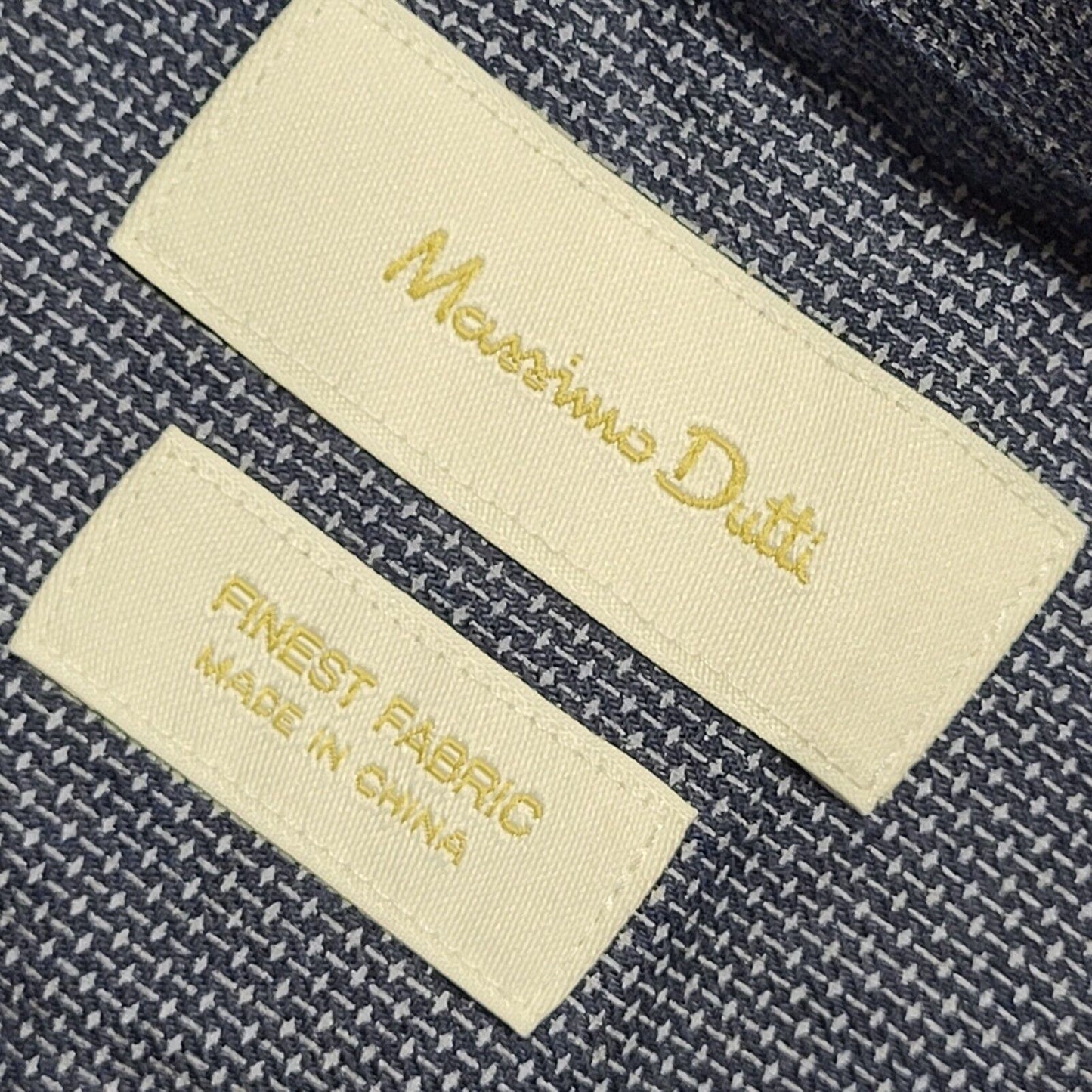 Massimo Dutti Y2K Blue Long Sleeve Formal Shirt Men's Size Large