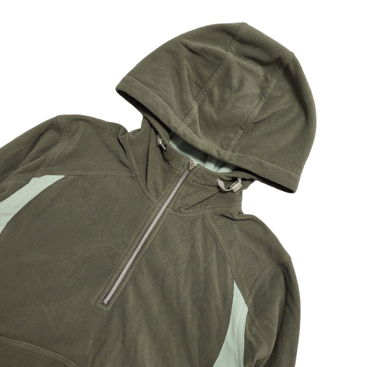 The North Face Hooded Green 1/4 Zip Fleece Womens UK Medium
