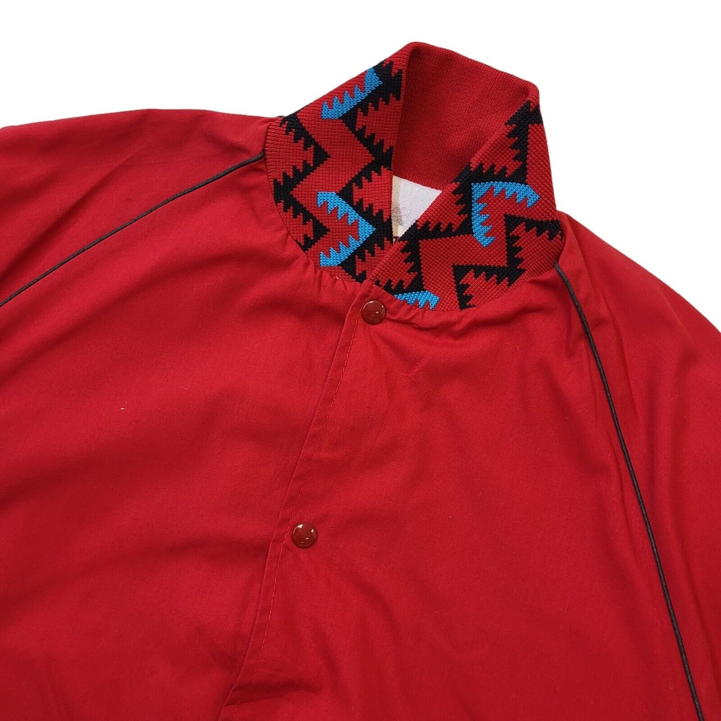 West Ark USA Vintage 80's Red Snap Button Jacket Mens Size XL