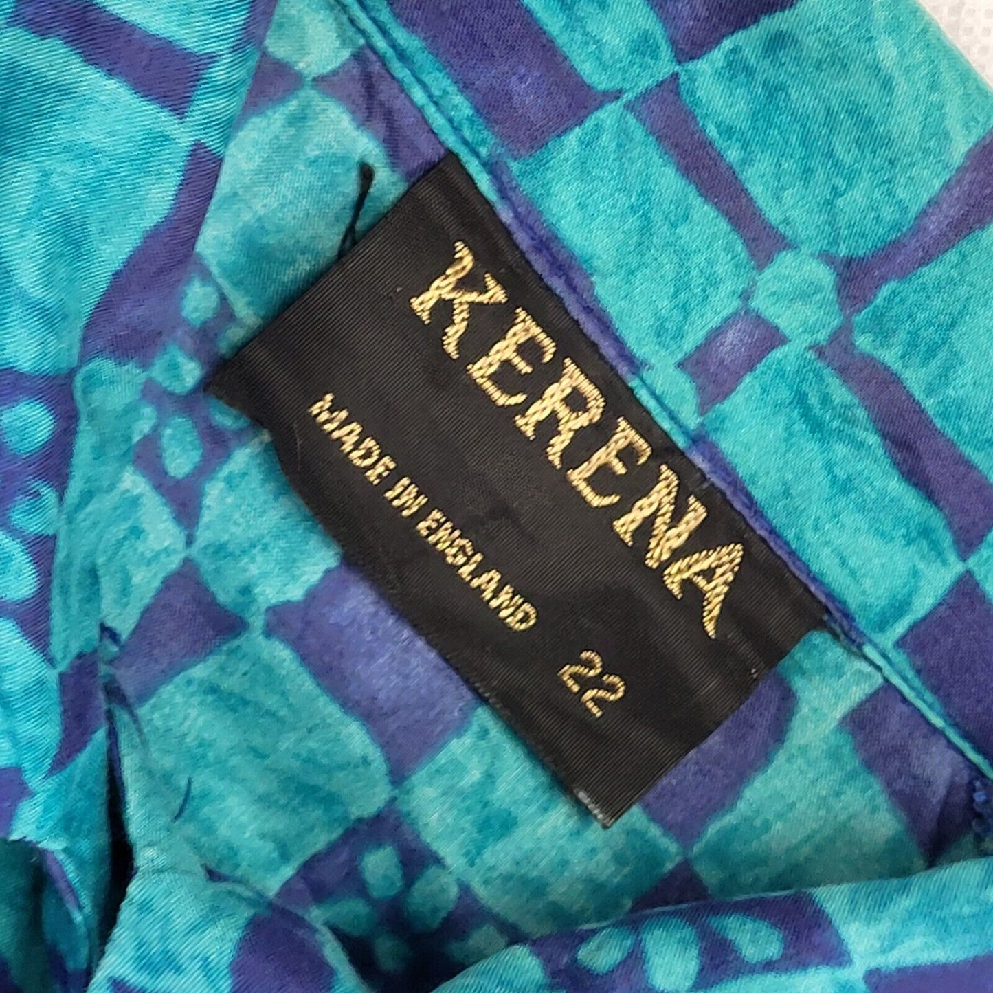 90s Vintage Kerena Blue Buttoned Daywear Dress Women's Size 18