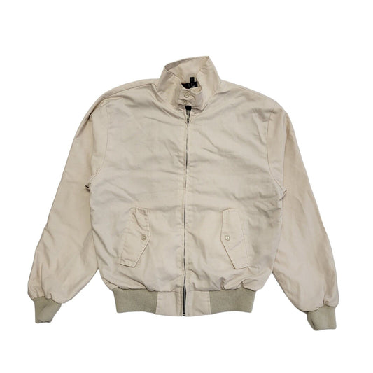 Made In England Vintage 90s Beige Zipped Bomber Jacket Men's Size Medium