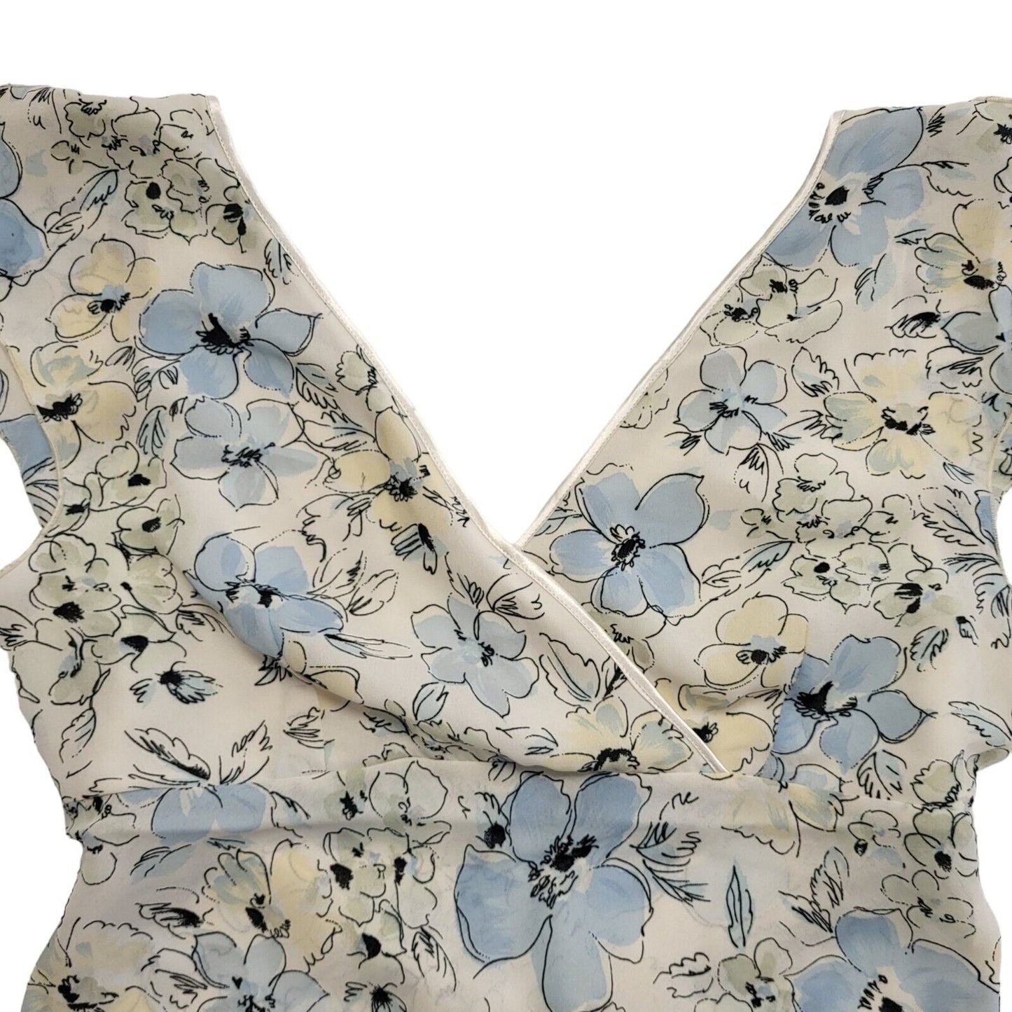 Bay Y2K floral top with a tie back detail White Blouse Top Women's Uk 16