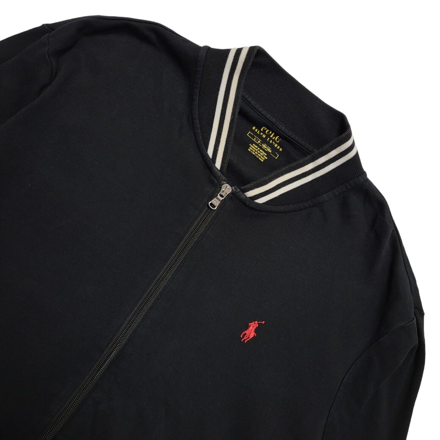Polo Ralph Lauren Black Y2k Zipped Cardigan Uk Boys Size Large ???????