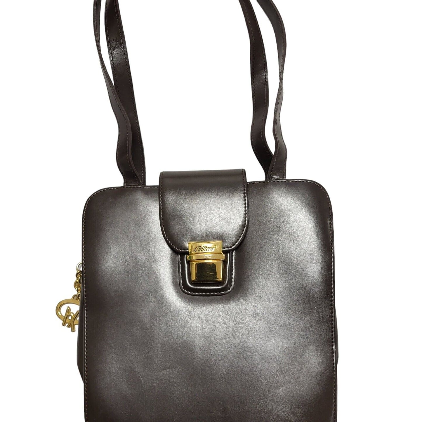 Chiltern Vintage Brown Leather Hand Bag / Shoulder Bag Uk Women's 10" x 9"