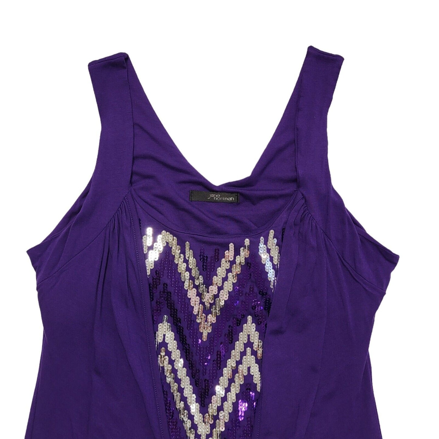 Jane Norman Y2K Vintage Purple Sequin Vest Top Womens UK 16