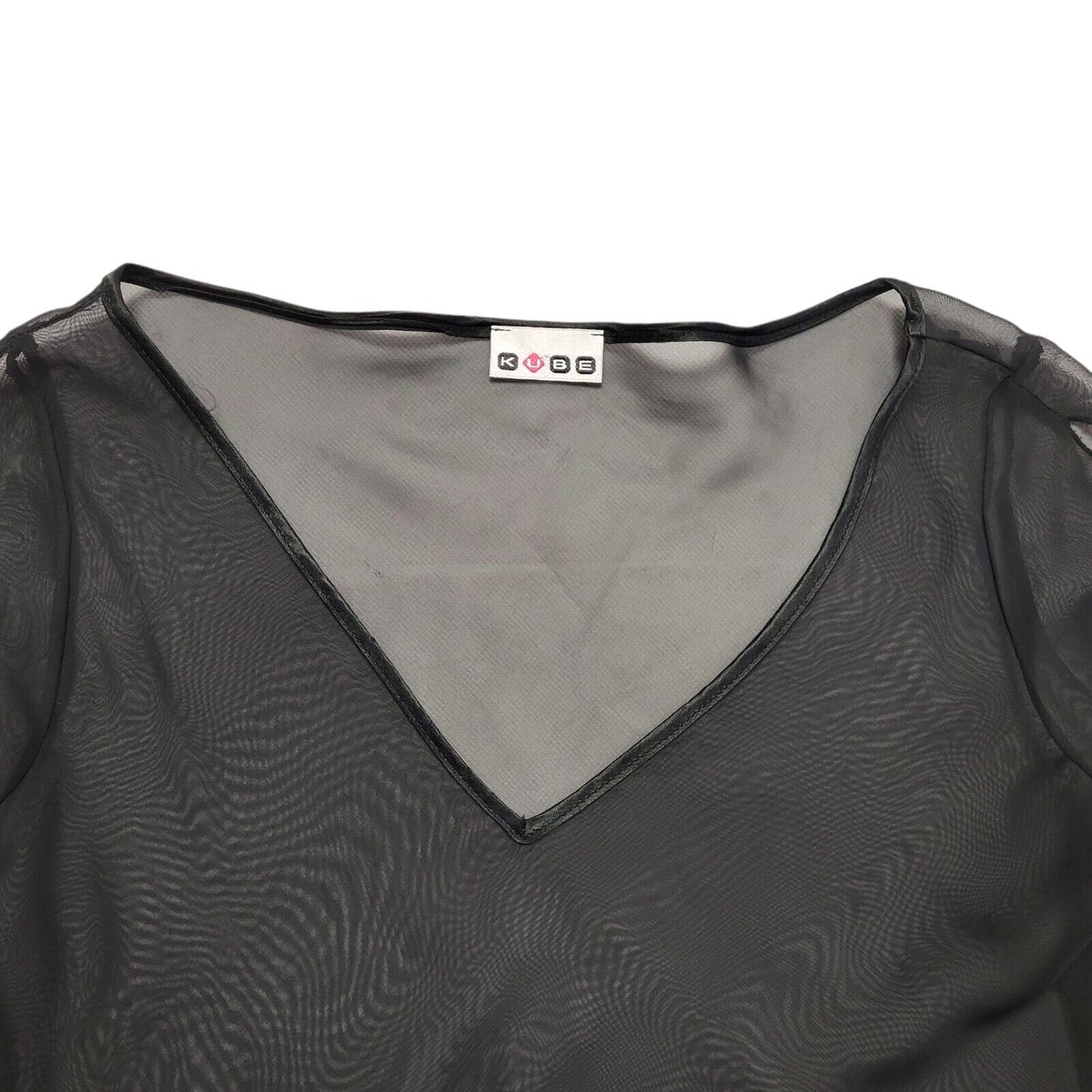 Kube Y2k Black 3/4 Sleeve Blouse Uk Women's size 12