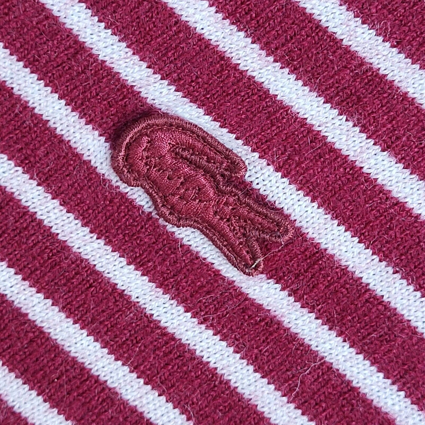 Lacoste Vintage 90's Red & White V-Neck Jumper UK Women's Size 10/12