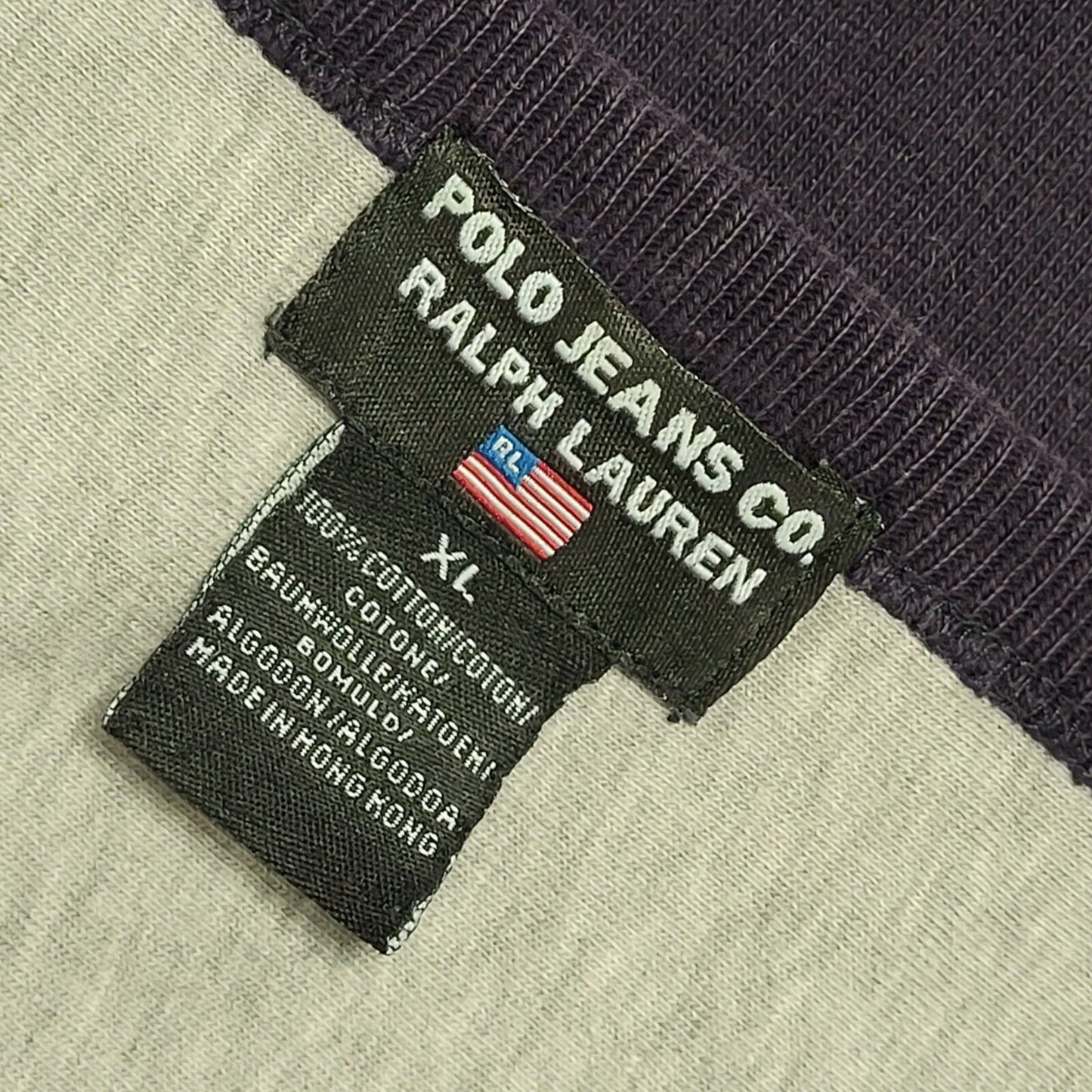 Polo Ralph Lauren Vintage Y2K Purple V-Neck Sweatshirt Mens UK Size XL