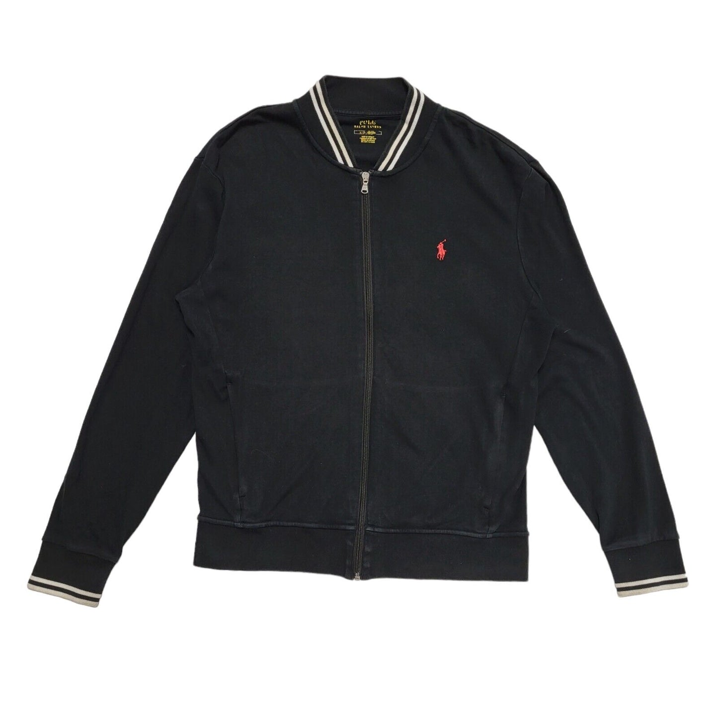 Polo Ralph Lauren Black Y2k Zipped Cardigan Uk Boys Size Large ???????