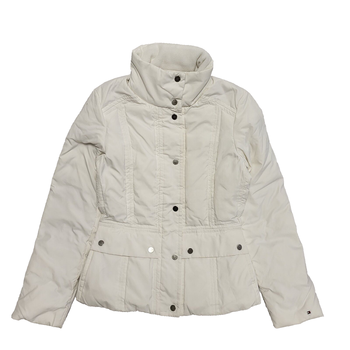 Tommy Hilfiger Vintage Y2K White Snap & Zip Jacket Womens UK Size S