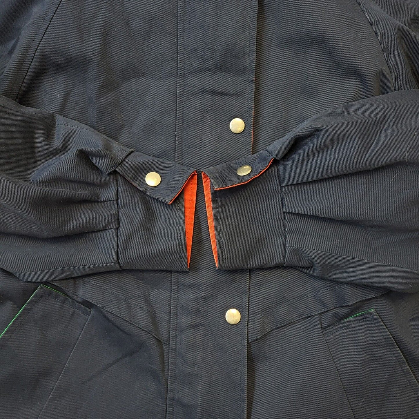 Evans Vintage 90s Navy Zip & Snap Fasten Longline Coat Uk Women's Size 16