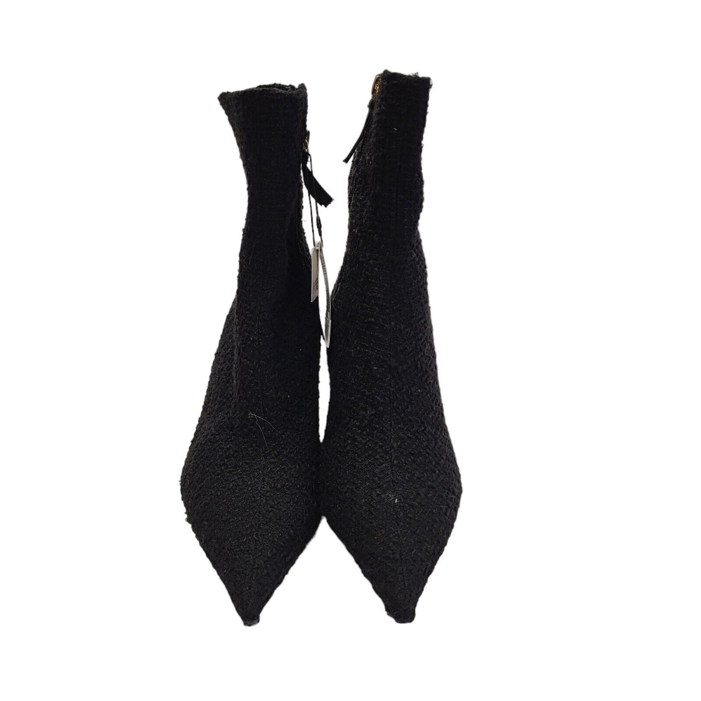 Zara Black Zip-Up Heels Ankle Boots Uk Women's Size 8 Bnwob