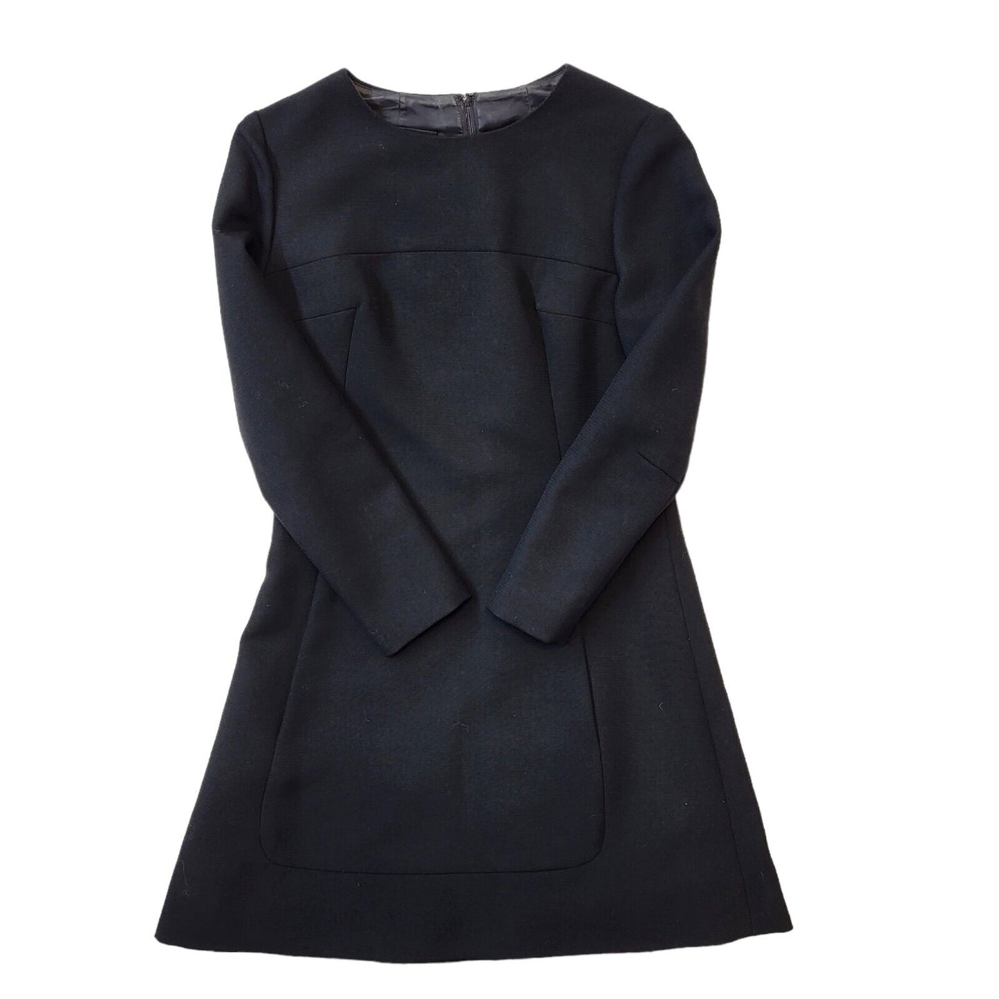 Louis Feraud  60's Vintage Black Long Sleeve Dress Womens Dress UK 12